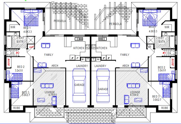 6 Bedroom Duplex Design Plan:234DU